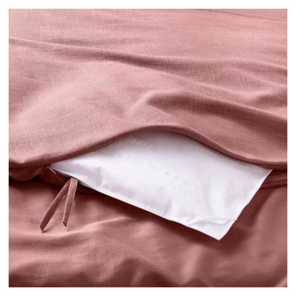 Heavyweight Linen Blend Duvet Cover  - Casaluna KING ROSE NEW!! NO SHAMS - Picture 3 of 11